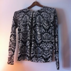 LOFT Maternity Black & White Geometric Cardigan